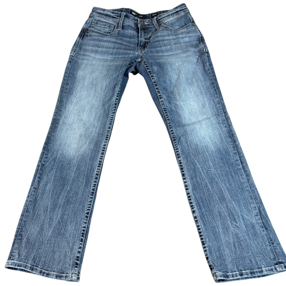 BKE Buckle Carter Bootcut Jeans Mens 29x32 (29x30) Blue Denim Light Wash Outdoor